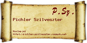 Pichler Szilveszter névjegykártya